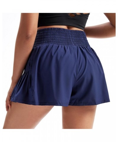 Flowy Athletic Shorts for Women Gym Yoga Workout Running Pleated Tennis Skirts High Waisted Cute Clothes Summer Navy Blue $17...