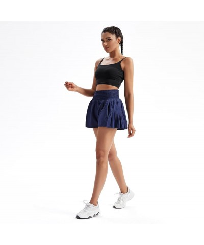 Flowy Athletic Shorts for Women Gym Yoga Workout Running Pleated Tennis Skirts High Waisted Cute Clothes Summer Navy Blue $17...