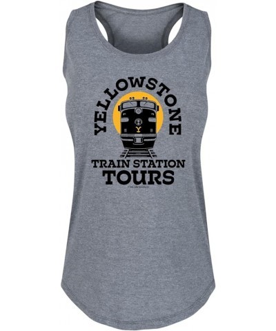 Yellowstone - Train Station Tours - Women's Racerback Tank Top Heather Grey $13.91 Tanks