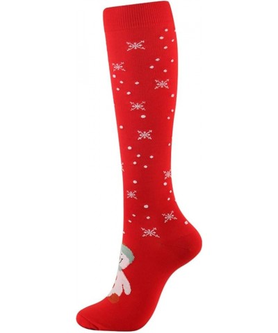 Christmas Print Compression Socks For Women And Men 20-30Mmhg 8 Pairs Wide Calf For Circulation Travel Pregnancy Sports A35 D...