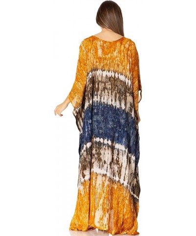 Catia Women's Boho Casual Long Maxi Caftan Dress Kaftan Cover-up LougeWear 18-gold $19.71 Swimsuits