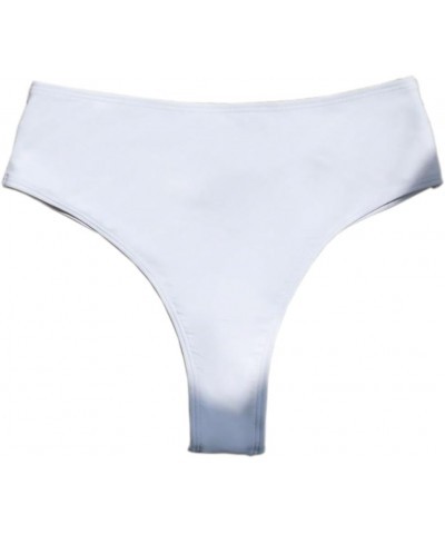 Women's Cheeky V Cut Back High Waisted Bikini Bottom Cross Criss Swimsuit Bottoms 870 White $13.00 Swimsuits