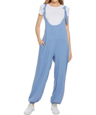 Women's Button Down Solid Pinafore Overall Shorts with Pockets 055-light Blue $13.91 Overalls