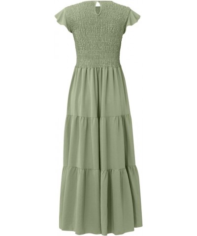 Fashion Women Casual Mid Length Dress Boho Butterfly Sleeve A-Line Long Dress Dresses for Women Summer Dresses Green $5.87 Dr...