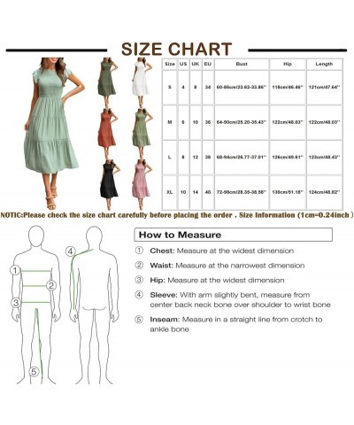 Fashion Women Casual Mid Length Dress Boho Butterfly Sleeve A-Line Long Dress Dresses for Women Summer Dresses Green $5.87 Dr...