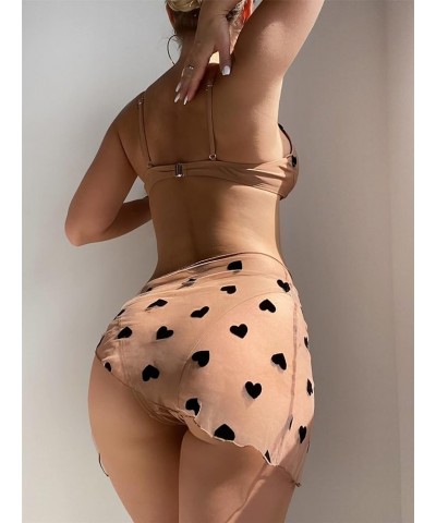 Women's 3 Piece Swimsuits Underwire Halter Bikini Sets Bathing Suit with Beach Cover Up Skirt Apricot $14.27 Swimsuits