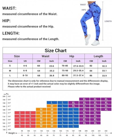 Tie Dye Seamless Legging for Women, High Waist Workout Gym Yoga Pant Tummy Control Butt Lift Scrunch Booty Legging Dark Blue-...