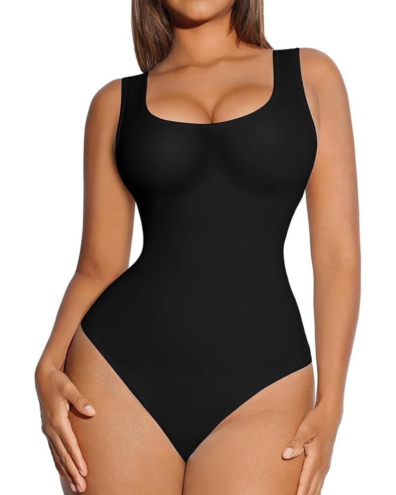 Bodysuit for Women Tummy Control Seamless Fashion Going Out Sleeveless Tank Tops Bodysuit A1-black $22.03 Bodysuits