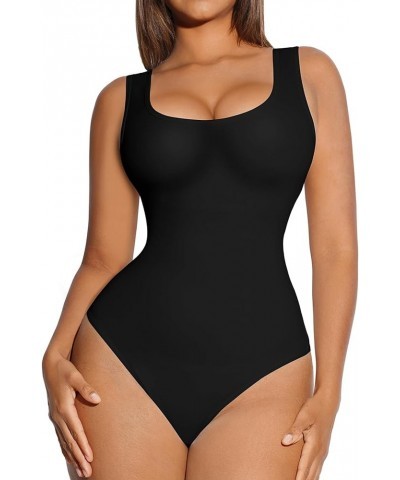 Bodysuit for Women Tummy Control Seamless Fashion Going Out Sleeveless Tank Tops Bodysuit A1-black $22.03 Bodysuits