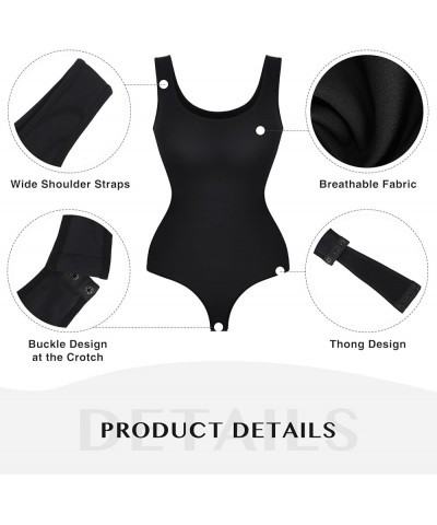 Bodysuit for Women Tummy Control Seamless Fashion Going Out Sleeveless Tank Tops Bodysuit A1-black $22.03 Bodysuits