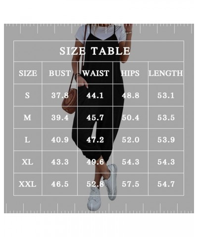 Jumpsuits for Women Sleeveless Summer Loose Rompers Adjustable Spaghetti Straps Baggy Overalls Jumpers with Pockets Black $10...