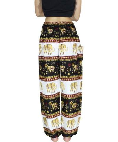 Women's Smocked Waist Harem Hippie Boho Yoga Palazzo Casual Pants Elephant Gold $8.80 Pants