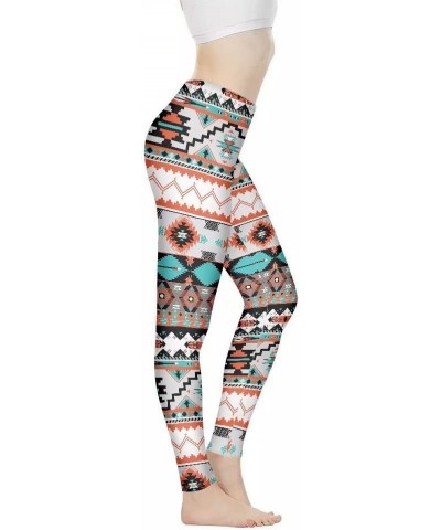 Ethnic Floral Artwork Print Women's High Waist Fashion Capri Leggings Skinny Pants for Yoga Running XS-3XL Native Aztec Geome...