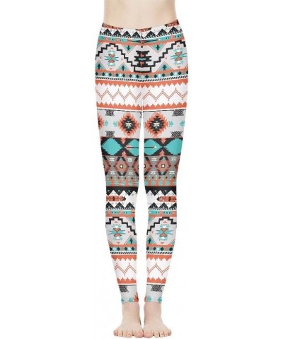 Ethnic Floral Artwork Print Women's High Waist Fashion Capri Leggings Skinny Pants for Yoga Running XS-3XL Native Aztec Geome...