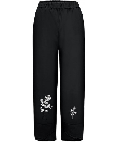 Women's Pants Floral Printed Sweatpants Cotton Joggers Baggy Stretchy Trousers Dressy Lightweight Capri Pant Pockets Pants fo...