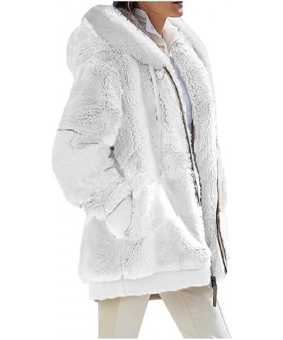 Winter Coats for Women 2023 Fleece Lined Sherpa Jacket Womens Long Sleeve Plus Size Zip Up Hoodie Clothes Outfits Win1-white ...