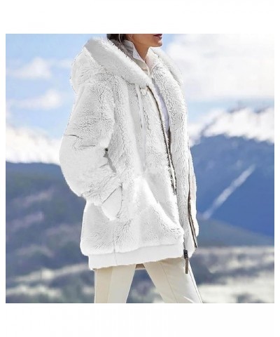 Winter Coats for Women 2023 Fleece Lined Sherpa Jacket Womens Long Sleeve Plus Size Zip Up Hoodie Clothes Outfits Win1-white ...