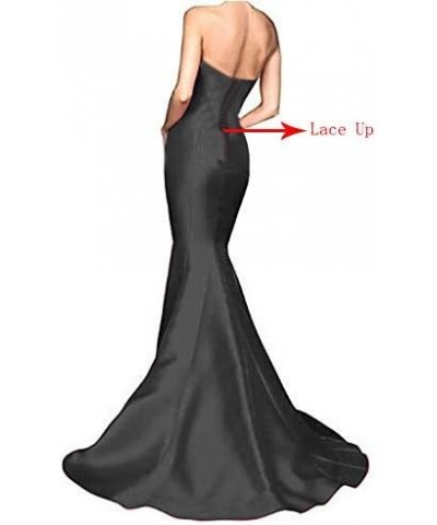 Women's Strapless Evening Dresses High Side Slit Mermaid Prom Dresses Silvery $24.40 Dresses