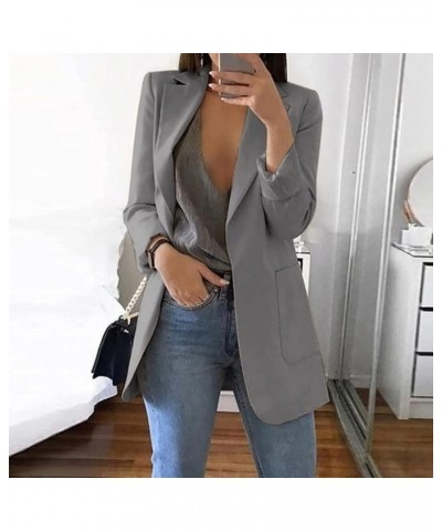 Blazers for Women Business Casual Blazers 2023 Fall Fashion Dressy Plus Size Lightweight Blazers Jackets Suits Gray_0 $5.96 B...