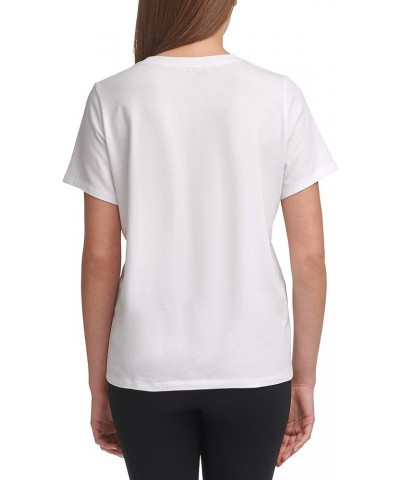 Women's Summer Tops Short Sleeve T-Shirt White With Mirror Logo $11.09 T-Shirts