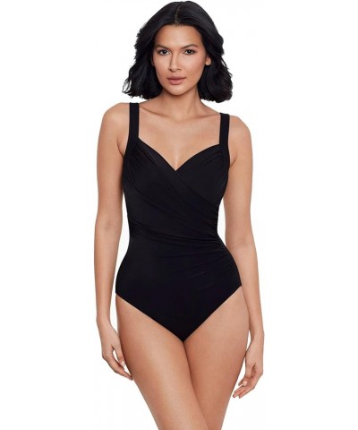 Women's Swimwear Long Torso Sanibel Tummy Control Underwire Bra One Piece Swimsuit Black $62.95 Swimsuits