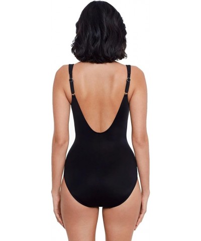 Women's Swimwear Long Torso Sanibel Tummy Control Underwire Bra One Piece Swimsuit Black $62.95 Swimsuits