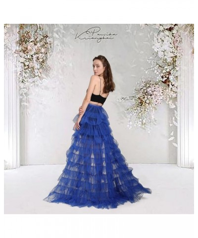 Maxi Mesh Tulle Skirt for Women - Detachable Wedding Train Skirt, Floor Length Overlay Long Tutu Skirts for Prom Royal Blue $...