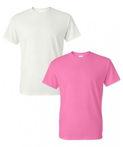 Large Men's DryBlend Classic T-Shirt White/Azalea $7.04 T-Shirts