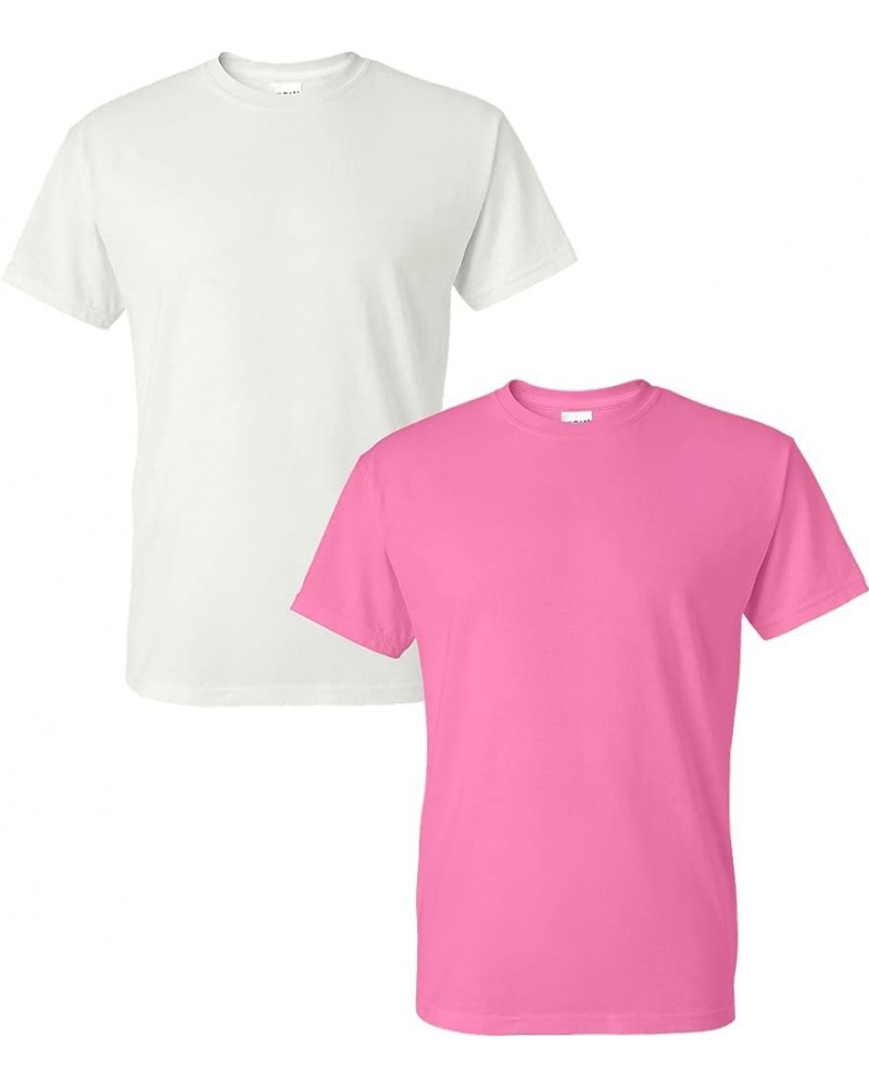 Large Men's DryBlend Classic T-Shirt White/Azalea $7.04 T-Shirts