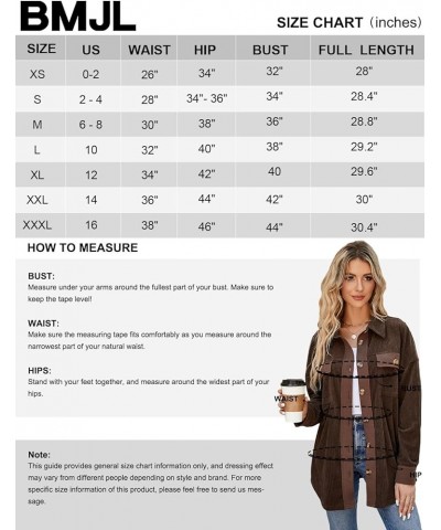 Womens Corduroy Jacket Oversized Button Down Shacket Fall Fashion Clothes Coat 2023 Apricot01 $13.49 Jackets