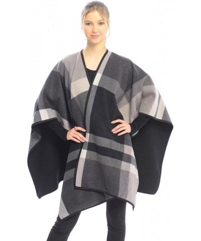 LL Blanket Open Front Poncho Ruana Knit Cardigan Sweater Shawl Wrap Many Styles Grey $24.00 Coats