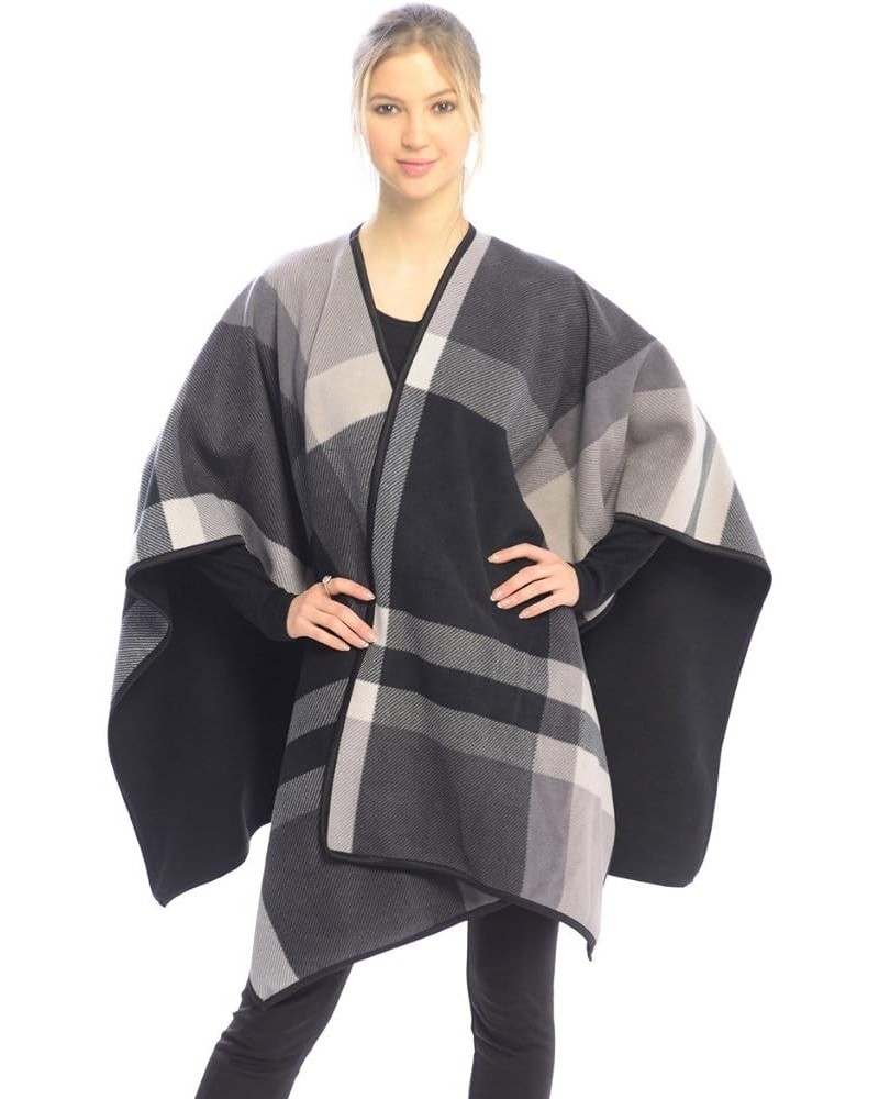 LL Blanket Open Front Poncho Ruana Knit Cardigan Sweater Shawl Wrap Many Styles Grey $24.00 Coats