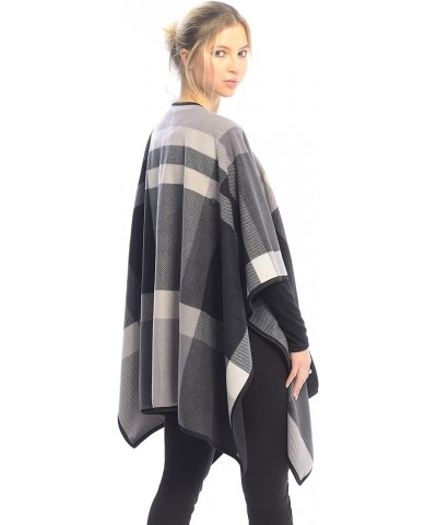 LL Blanket Open Front Poncho Ruana Knit Cardigan Sweater Shawl Wrap Many Styles Grey $24.00 Coats