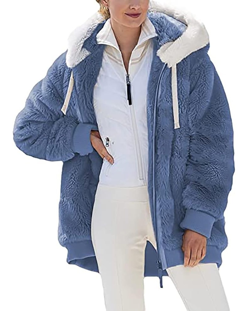 Women 2023 Winter Coats Fuzzy Fleece Lined Sherpa Thicken Jacket Outdoor Warm Zip Fluffy Hoodie Outerwear Fall Outfits Women ...