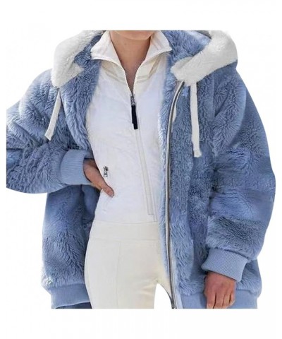 Women 2023 Winter Coats Fuzzy Fleece Lined Sherpa Thicken Jacket Outdoor Warm Zip Fluffy Hoodie Outerwear Fall Outfits Women ...