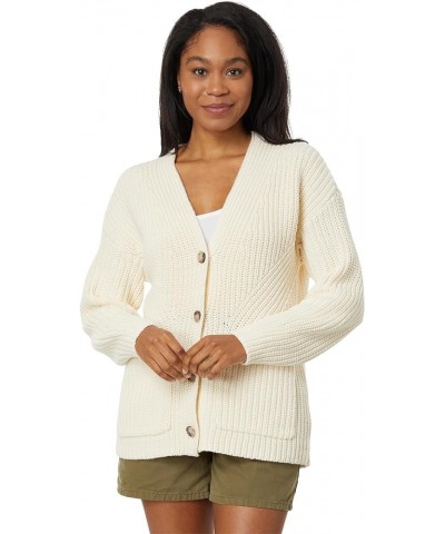 Ambrose V-Neck Textural Stitch Cardigan Antique Cream $44.82 Sweaters