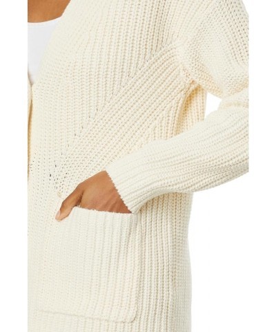 Ambrose V-Neck Textural Stitch Cardigan Antique Cream $44.82 Sweaters