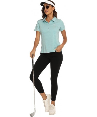 Womens Short Sleeve Golf Polo Shirts Quick Dry Camo Lightweight UPF 50+ Tennis Sports Athletic Tops Casual Light Blue $13.74 ...