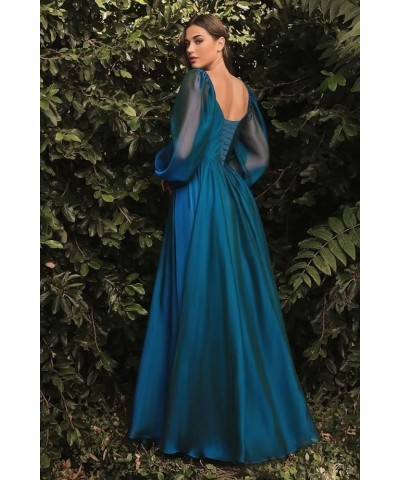 Long Sleeve Brdiesmaid Dresses for Wedding Off Shoulder Evening Gowns for Women Pleated Chiffon Prom Dresses CXL056 Aqua $26....