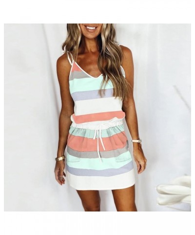 Women 2023 Summer Sleeveless Tank Dresses Crew Neck Slim Fit Short Casual Ruched Bodycon Party Club Mini Dress D2-mint Green ...