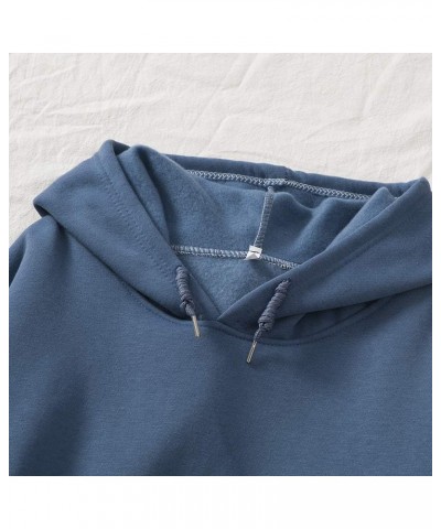 Women's Casual Hoodie Cute Sheep Pattern Long Sleeve Cotton Sweatshirt Pullover Deep Blue $15.61 Hoodies & Sweatshirts