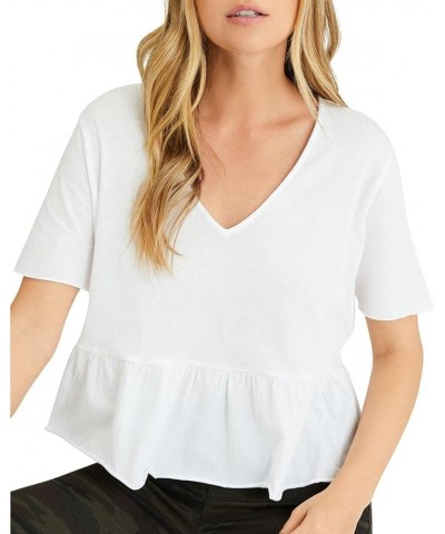 Soft V Babydoll Tee White $7.75 Tops