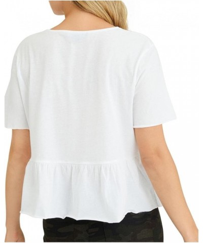 Soft V Babydoll Tee White $7.75 Tops