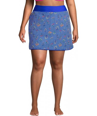 Women's Quick Dry Board Skort Swim Skirt Electric Blue Botanical Check $30.22 Swimsuits