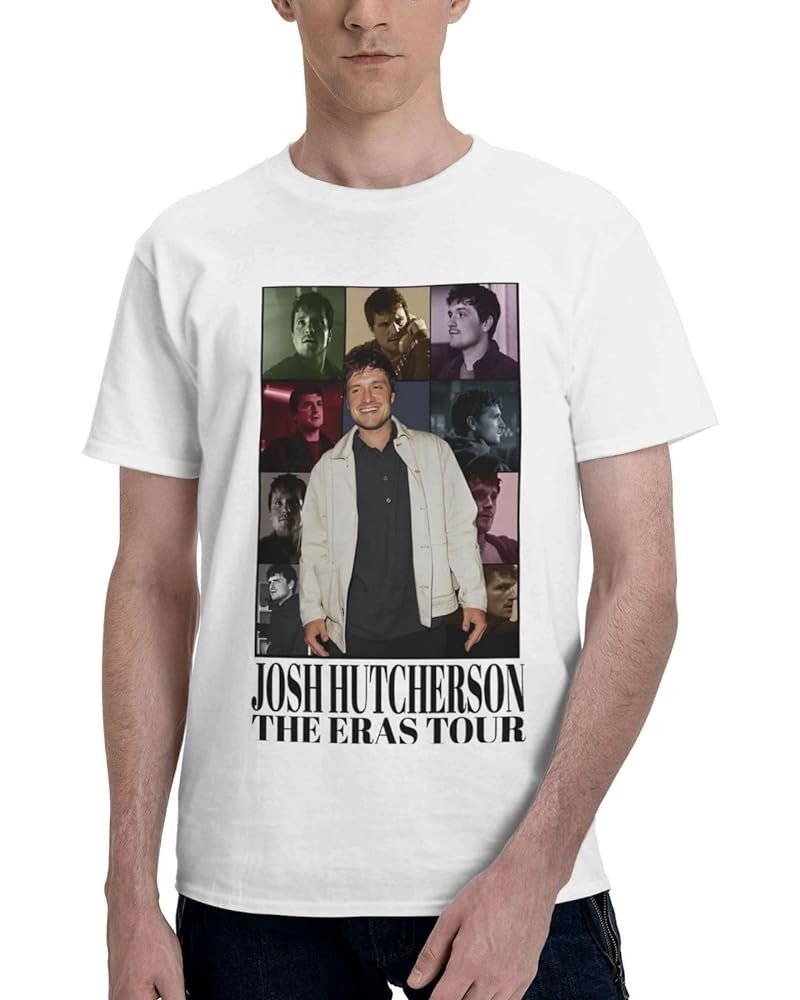 Josh Actor Hutcherson T-Shirt Unisex Cotton Casual Crewneck Top Tee Short-Sleeve Shirt White $8.85 T-Shirts