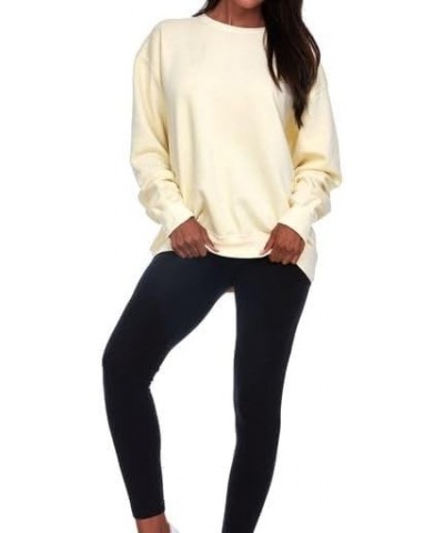 Tie Dye Long Sleeve Crew Neck Sweatshirt for Men and Women, Fleece Sweatshirt Soft Yellow $12.15 Hoodies & Sweatshirts