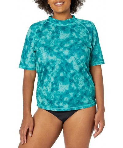 Women's Plus-Size UPF 50+ Active Rashguard & Workout Top Green $11.21 Swimsuits