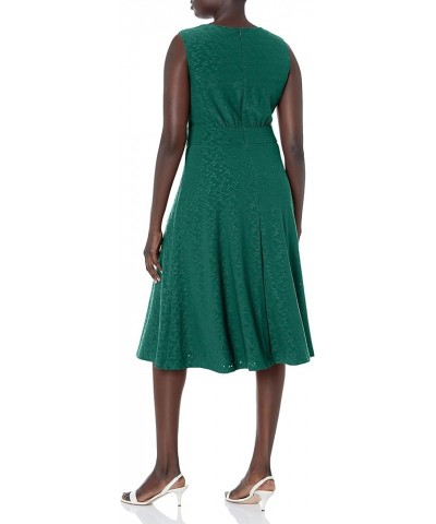 Women's Eyelet Jersey Slvless Midi Dress Viridis $9.48 Dresses