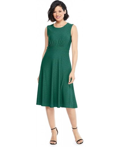 Women's Eyelet Jersey Slvless Midi Dress Viridis $9.48 Dresses