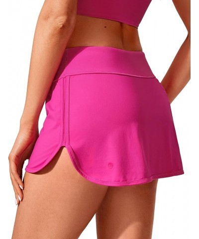 Womens Mid Rise Swim Skirt Athletic Bathing Suit Skorts Skirts Side Split Swimsuit Bottoms with Pocket Hibiscus Purple $15.51...